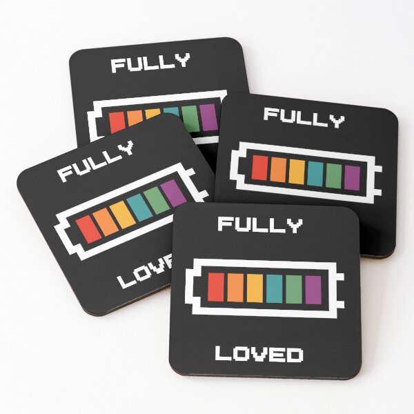 Item preview, Fully Loved - Pixel Rainbow Battery (Retro 8-bit) (dark) designed and sold by ProjetF.