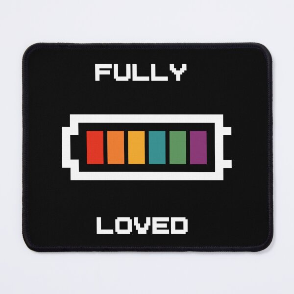 Item preview, Fully Loved - Pixel Rainbow Battery (Retro 8-bit) (dark) designed and sold by ProjetF.