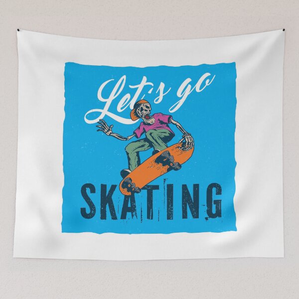 Item preview, Let’s Go Skating – Skeleton Skateboard Street Art Design designed and sold by inaveed.