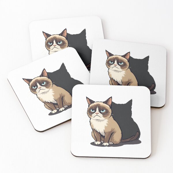 Item preview, My Dark Side - Grumpy Cat with Ominous Shadow designed and sold by The Grumpy Pet Club.