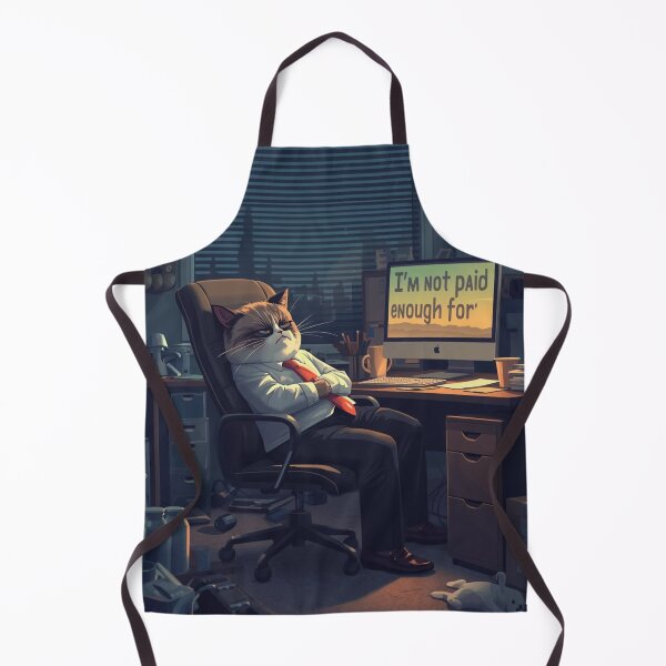 Item preview, Late Night Office Burnout - Lofi Style Grumpy Cat Art designed and sold by The Grumpy Pet Club.