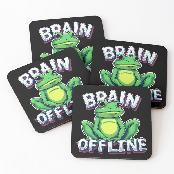 Item preview, Brain Offline – Funny Frog Cartoon Design designed and sold by FluffinCool.