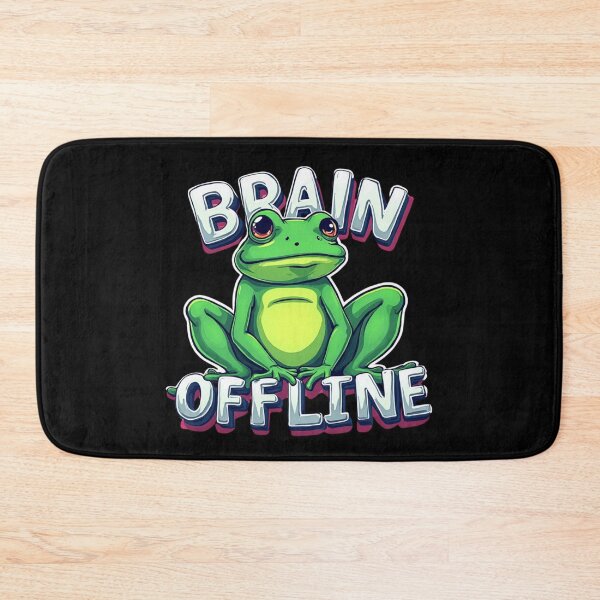 Item preview, Brain Offline – Funny Frog Cartoon Design designed and sold by FluffinCool.