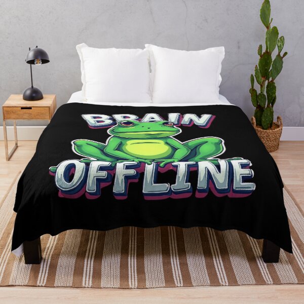 Item preview, Brain Offline – Funny Frog Cartoon Design designed and sold by FluffinCool.