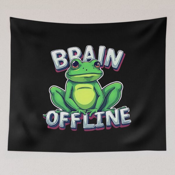 Item preview, Brain Offline – Funny Frog Cartoon Design designed and sold by FluffinCool.