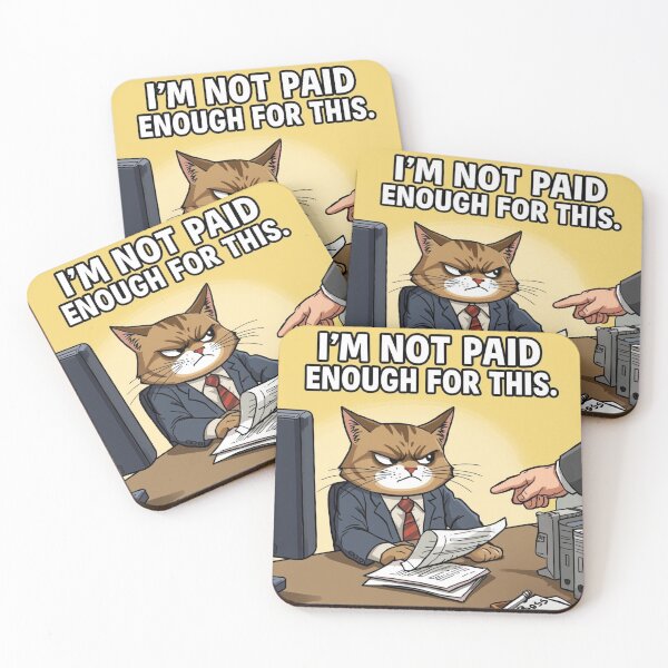 Item preview,  Late Night Office Burnout - Lofi Style Grumpy Cat Art designed and sold by The Grumpy Pet Club.