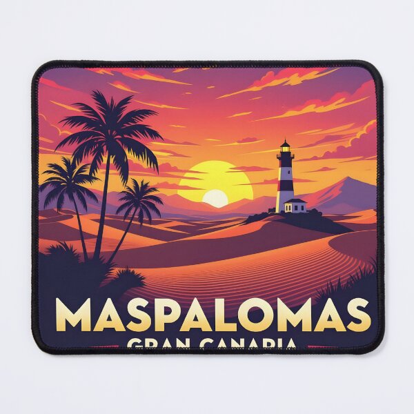 Item preview, Maspalomas, Gran Canaria, Canary Islands: Vintage-Style Painterly Travel Poster designed and sold by LSVart.