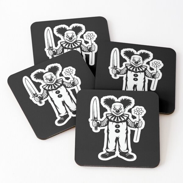Item preview, Sinister Clown with Knife & Flower – Dark Circus Horror Art for Posters, Tees & Creepy Decor designed and sold by Bright Nest Studio.