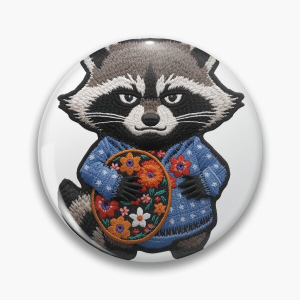 Item preview, Grumpy Raccoon with Embroidery Hoop - Funny Sewing Gift designed and sold by The Grumpy Pet Club.