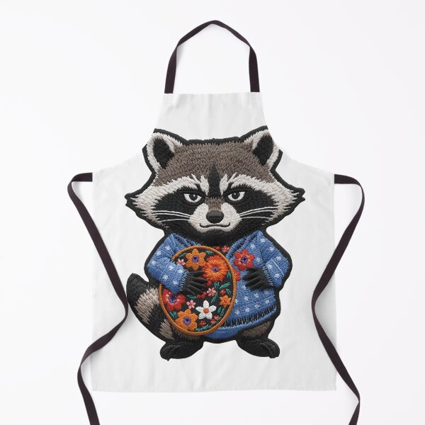 Item preview, Grumpy Raccoon with Embroidery Hoop - Funny Sewing Gift designed and sold by The Grumpy Pet Club.