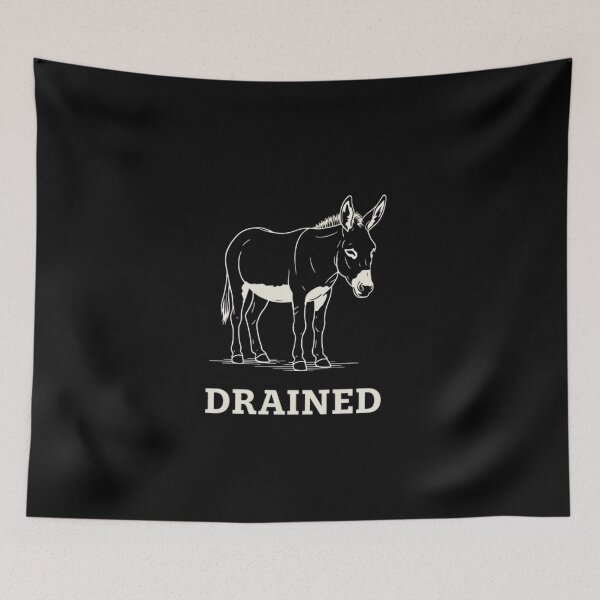 Item preview, Drained Donkey – Minimalist Exhausted Animal Design designed and sold by FluffinCool.