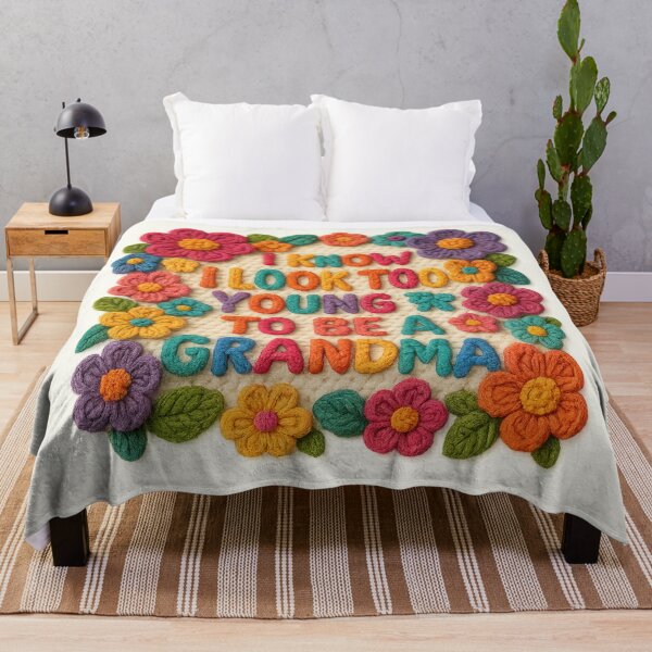 Item preview, I Know I Look Too Young to Be a Grandma Flowers Vintage designed and sold by SunfullyYours.