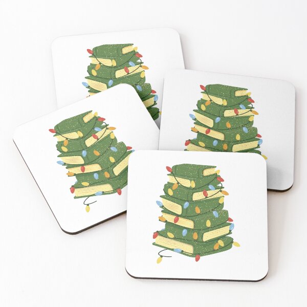 Item preview, Christmas Book Tree Illustration – Festive Book Stack with Holiday Lights designed and sold by station-one.