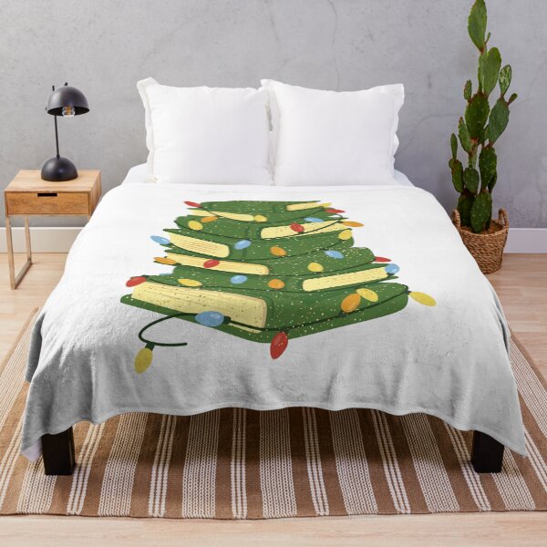 Item preview, Christmas Book Tree Illustration – Festive Book Stack with Holiday Lights designed and sold by station-one.