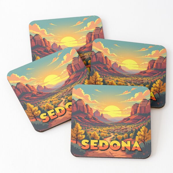 Artikelvorschau, Sedona, Arizona, USA: Reiseplakat im Vintage-Stil mit malerischem Motiv entworfen und verkauft von LSVart.