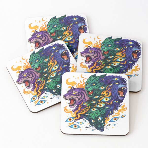 Item preview, Surreal Three Eyed Big Cats Illustration designed and sold by Maverickystore.