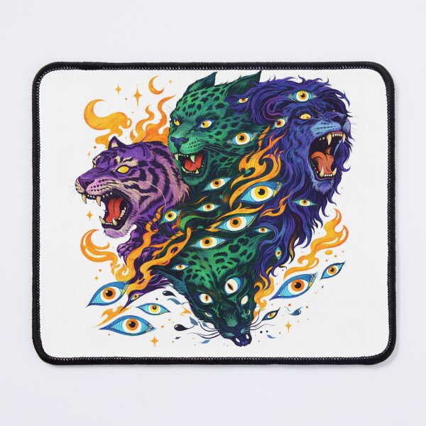 Item preview, Surreal Three Eyed Big Cats Illustration designed and sold by Maverickystore.
