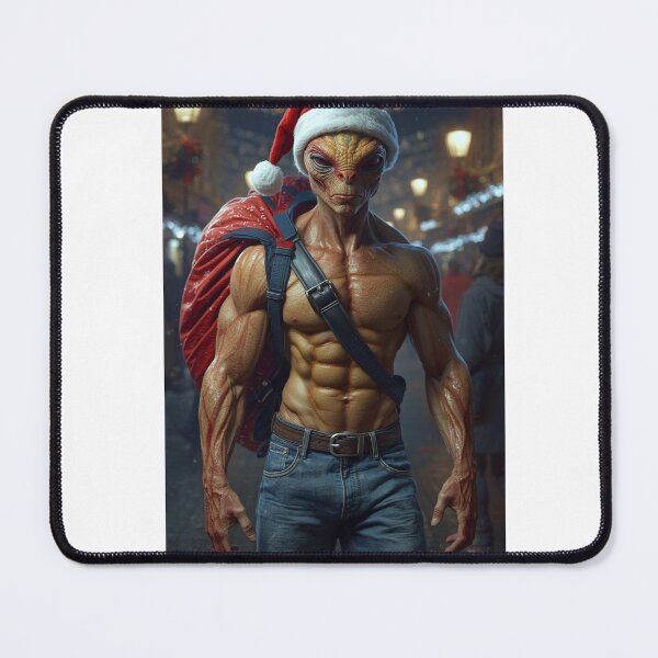 Item preview, Muscular Christmas Alien – Santa Gift Bag Space Holiday Art designed and sold by Art-NestEG.