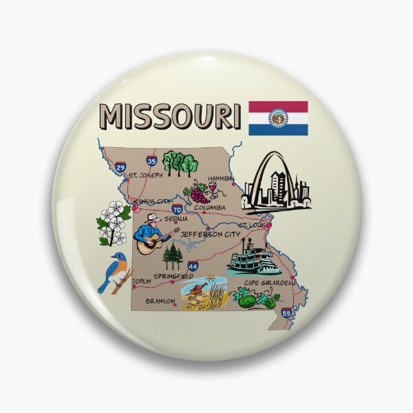 Item preview, Missouri State Landmarks, The Show-Me State Map Art designed and sold by mashmosh.