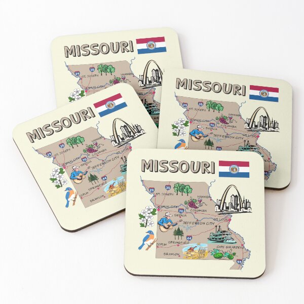 Item preview, Missouri State Landmarks, The Show-Me State Map Art designed and sold by mashmosh.