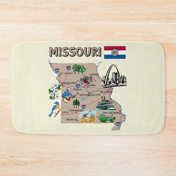 Item preview, Missouri State Landmarks, The Show-Me State Map Art designed and sold by mashmosh.
