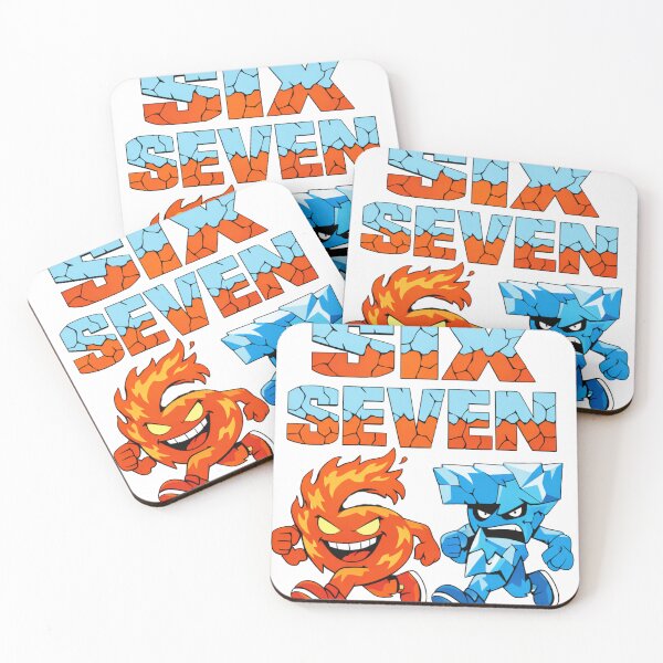 Item preview, Six Seven Meme T-Shirt, Funny 67 Meme Graphic Tee, Fire vs Ice Cartoon Battle Shirt, Viral Internet Humor Gift designed and sold by JoyBoyStudio1.