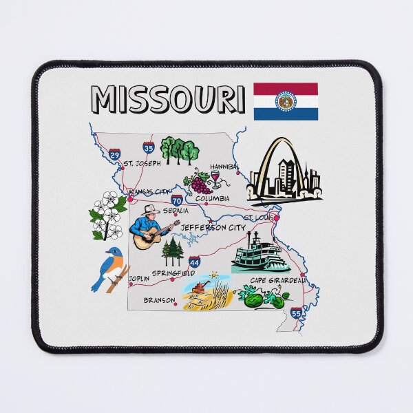Item preview, Missouri State Map - Landmarks & Culture Illustration designed and sold by mashmosh.
