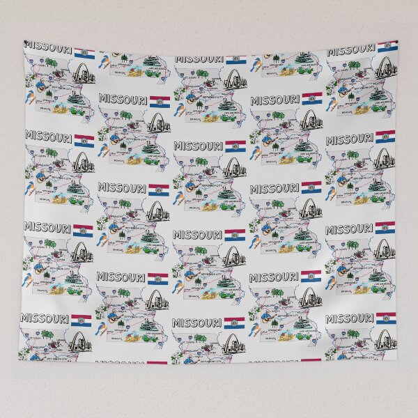 Item preview, Missouri State Map - Landmarks & Culture Illustration designed and sold by mashmosh.