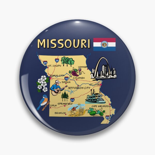 Item preview, Missouri State Map - Landmarks and Icons Illustration designed and sold by mashmosh.