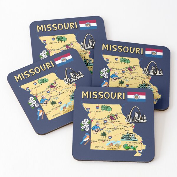 Item preview, Missouri State Map - Landmarks and Icons Illustration designed and sold by mashmosh.