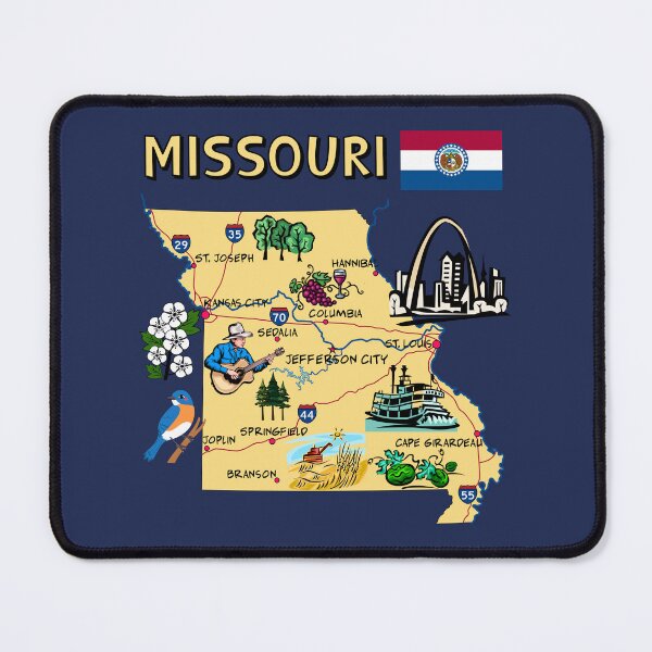 Item preview, Missouri State Map - Landmarks and Icons Illustration designed and sold by mashmosh.