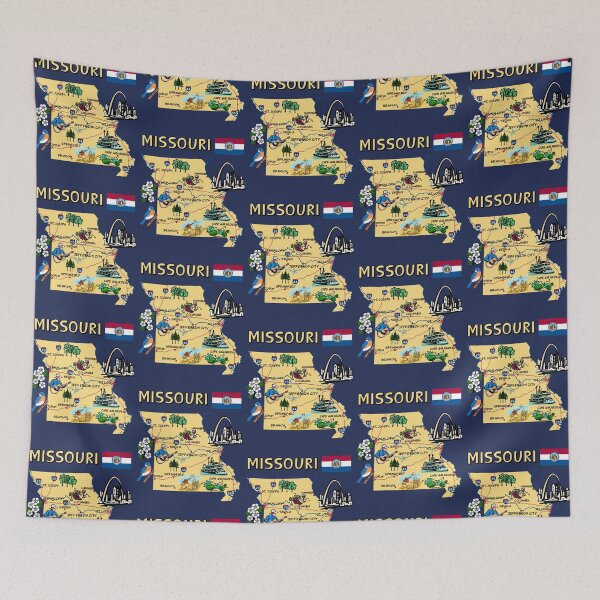 Item preview, Missouri State Map - Landmarks and Icons Illustration designed and sold by mashmosh.