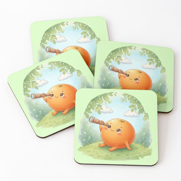 Item preview, Curious Citrus Explorer: Cute Orange Stargazing Adventure designed and sold by KiddoCavePrints.