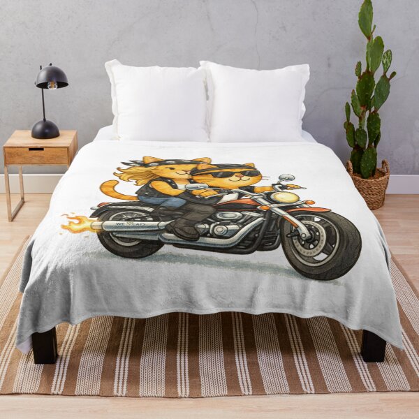 Item preview, Biker Cat Couple Cruising Together designed and sold by WeLoveCatss.