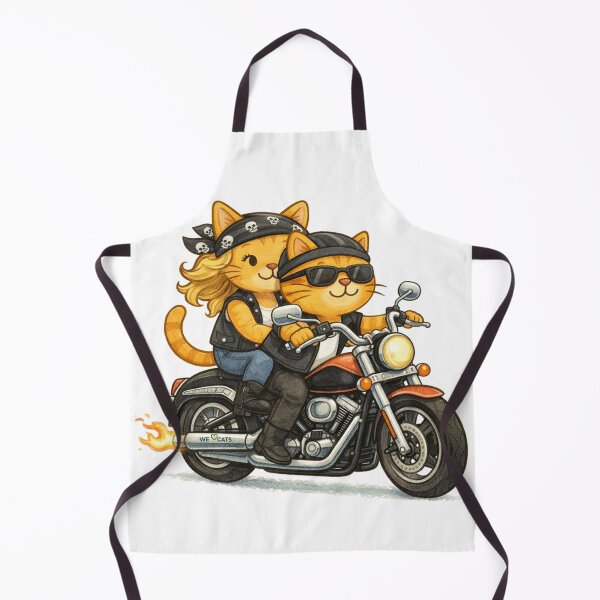 Item preview, Biker Cat Couple Cruising Together designed and sold by WeLoveCatss.