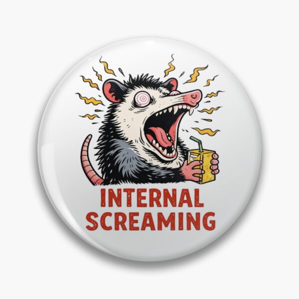 Item preview, Internal Screaming Opossum - Funny Chaos Meme designed and sold by JakubDesigns89.