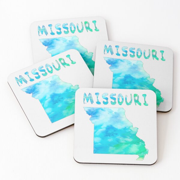 Item preview, Missouri State Map Watercolor - Vibrant Blue & Teal Artistic Silhouette designed and sold by mashmosh.