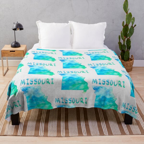 Item preview, Missouri State Map Watercolor - Vibrant Blue & Teal Artistic Silhouette designed and sold by mashmosh.