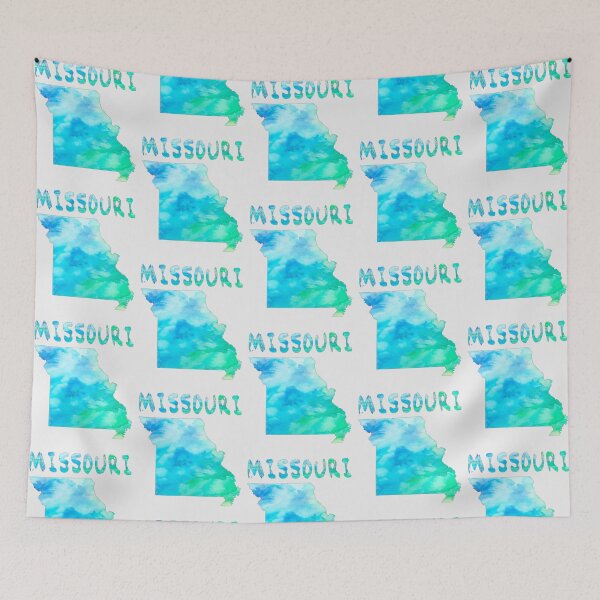 Item preview, Missouri State Map Watercolor - Vibrant Blue & Teal Artistic Silhouette designed and sold by mashmosh.