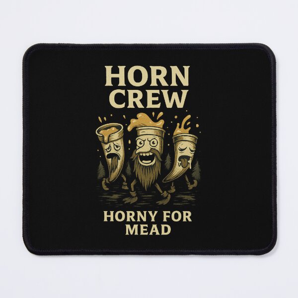 Item preview, Horn Crew – Horny for Mead | Viking humor cartoon designed and sold by RebellDancer.