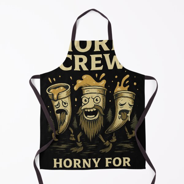 Item preview, Horn Crew – Horny for Mead | Viking humor cartoon designed and sold by RebellDancer.
