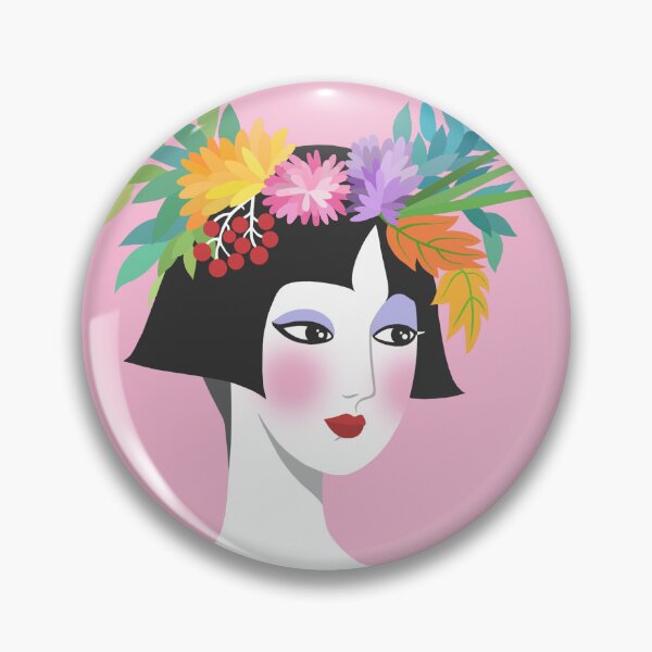 Item preview, Asian woman with a flower wreath designed and sold by EmilyDouArt.