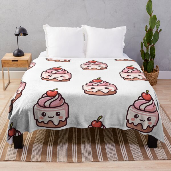 Item preview, Cute cartoon cake with a smiling face and a star on top sitting on a white background designed and sold by SpaceartLilu.