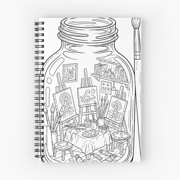 Item preview, Tiny Messy Artist Studio Inside a Turpentine Jar designed and sold by Stonealone44.