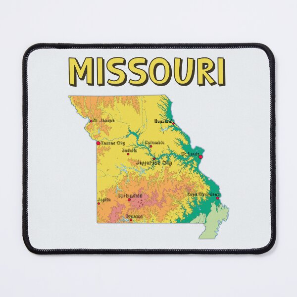 Item preview, Missouri Topography and Major Cities Art designed and sold by mashmosh.