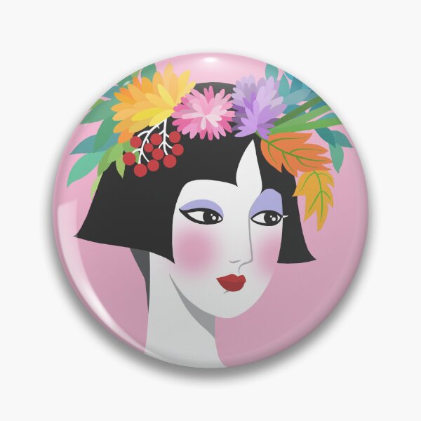 Item preview, Asian woman with a flower wreath designed and sold by EmilyDouArt.