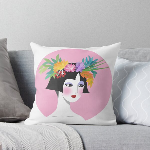 Item preview, Asian woman with a flower wreath designed and sold by EmilyDouArt.