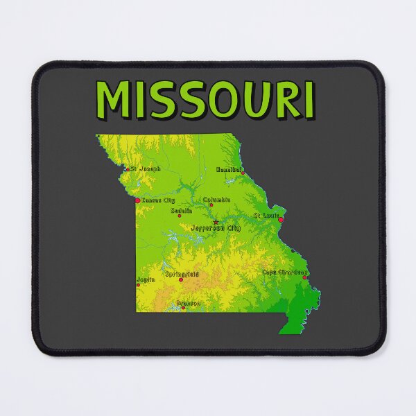 Item preview, Missouri Cities and Topography Map Art designed and sold by mashmosh.