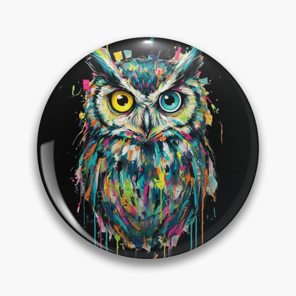 Item preview, Electric Gaze Owl – Color-Dripped Abstract Wildlife Art designed and sold by doodledat.