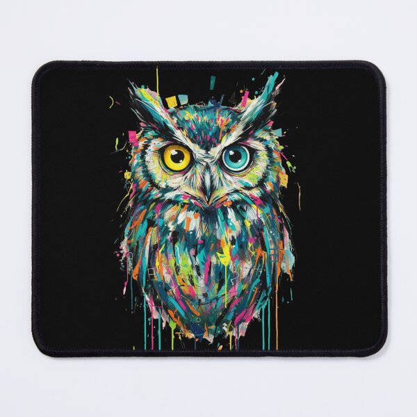 Item preview, Electric Gaze Owl – Color-Dripped Abstract Wildlife Art designed and sold by doodledat.